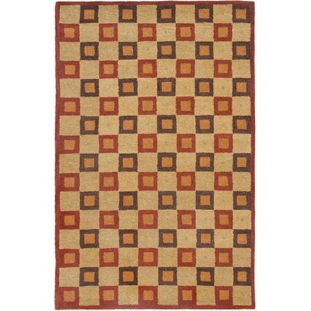 Safavieh 5 x 8 ft. Medium Rectangle Contemporary Soho Beige and Purple Hand Tufted Rug SOH786A-5